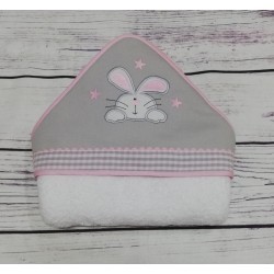 Capa de Baño para  Bebé Personalizada Mod. Rabbit Rosa