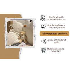 Oso de Peluche Personalizado   + Chupetero - Set de Regalo para Bebé